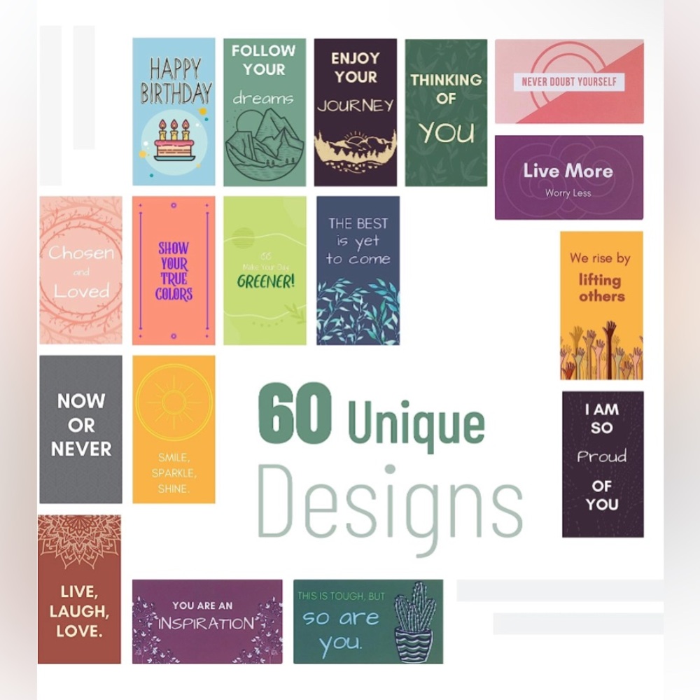 🆕 Mr. Pen- 60 pcs, Positive Affirmations Cards, Motivational Cards
